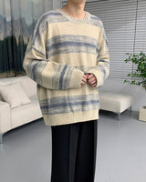ストライプラウンドニットウェア/NI Striped Round Knitwear (2 colors)