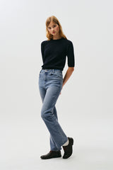 CHERRY SLIM-FIT DENIM PANTS [BLUE]