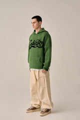 WAVE LOGO KNIT HOOD - KHAKI