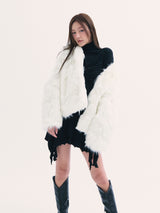 Popo fur jacket WHITE
