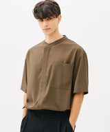 ONE POCKET MINIMAL COLLAR OVERFIT SHIRT (SAGE GEEN) (6585515212918)