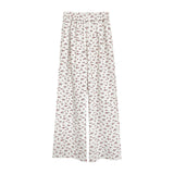 Vintage flower banding casual pants