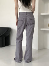 デイジーカーゴセミブーツカットロングコットンパンツ/Daisy Cargo Semi Bootcut Long Cotton Pants