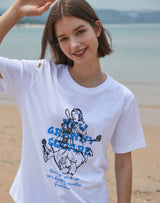 グランマ プリント レギュラー Tシャツ / GRANDMA PRINTED REGULAR FIT T-SHIRT BLUE