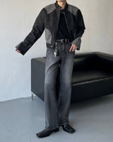 トレジャークロップドレーシングレザージャケット / OA Treasure Cropped Racing Leather Jacket (2 colors)