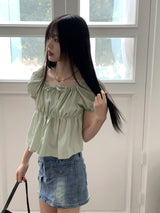 キューぺY2Kハイティーンカーゴポケットミニデニムスカート / Cyupe Y2K High Teen Cargo Pocket Mini Denim Skirt