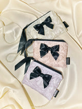 Glossy Organza Ribbon Zip-pouch (S