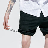 2ウェイワッフルハーフバンディングパンツ / 2way waffle half banding pants black