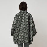 RIBBON PADDED JUMPER, FLORAL BLACK