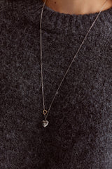 ハートペンダントコンビロングネックレス (2colors)