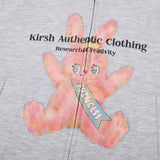 (X) WITTY BUNNY SPLIT GRAPHIC CROP HOODIE ZIP UP [MELANGE GRAY]
