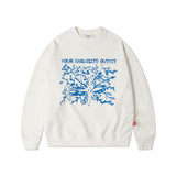WHITE STAR FLOWER SWEATSHIRT