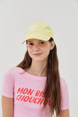 CAT HUMAN LOVE BALL CAP_YELLOW
