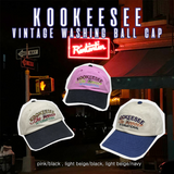 two tone vintage washing ball cap (Pink/Black)