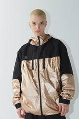 ウィンドブレーカーフーデッドステッチジャケット/BSR2223FWJK035 MMM WINDBREAKER HOODED STRETCH JACKET ROSE GOLD/BLACK