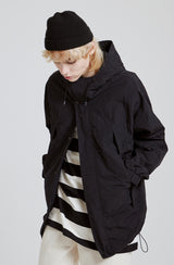 RIPSTOP 2WAY ZIP-UP JACKET [BLACK] (6613803499638)