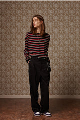 Multi stripe long sleeve T - Red/black/white (4622115078262)