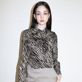 Zebra Silky Shirts (KHAKI)
