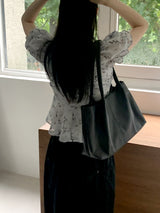 Senko Pleated Incision Leather Shoulder Bag