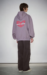  BLUR HEART LOOSE HOODIE ZIP UP_INDI PINK