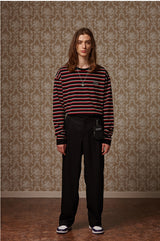 Multi stripe long sleeve T - Red/black/white (4622115078262)