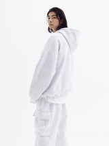 SuperNomal balloon over fleece hoody White Melange
