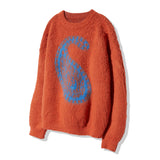 BULKY BRUSH PAISLEY SWEATER ORANGE