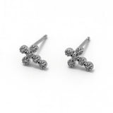 14k gold cubic cross earring silver