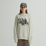 WHATTHE Big Logo Knit Hoodie Cream (6643565789302)