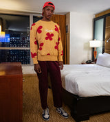フラワーパターンジャガードニット / Flower pattern Jacquard Knit (4582471368822)