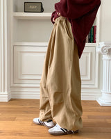 [UNISEX] Twal Balloon Pintuck Cotton Long Jogger Wide Pants