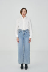 ワイドフィットライトブルーデニムパンツ/ACTRESS YOOSUN, WJSN YEON-JUNG, RED VELVET JOY, RAPPER JESSIE, MAMAMOO MOON-BYUL, GIRLFRIEND YERIN, MOMOLAND NANCY, IZ*ONE EUNBI, APINK BOMI WORN WIDE FIT LIGHT BLUE DENIM PANTS [6055]