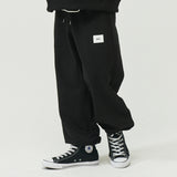 BASIC LABEL JOGGER SWEATPANTS (BLACK) (6603666686070)