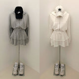 [Bellide made] skirt + hooded zip-up set