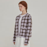 Cashmere blended knit cardigan - Light purple (6674901139574)