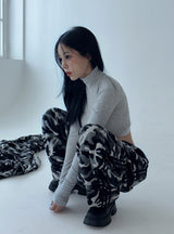 [UNISEX] Camouflage Fleece Wide Pants