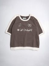 バーシティハーフフットボールスウェットシャツ / VARSITY HALF FOOTBALL SWEATSHIRTS-MUD BROWN