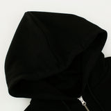 カットポイントパーカー / cut point hood zip-up - BLACK