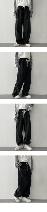 カルペストリングナイロンワイドカーゴパンツ / Carpe String Nylon Wide Cargo Pants