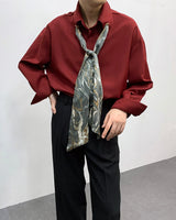 MO マーベルスカーフアイレットシャツ / MO Marvel Scarf Eyelet Shirt (3 colors)