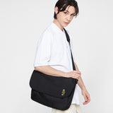 ビーニードッグエンブロイダリーストライパークロスメッセンジャーバッグ / Beanie Dog Embroidery Striper Cross Messenger Bag