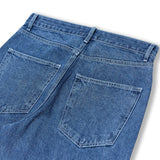 Wide Tapered Retro Denim Pants Blue