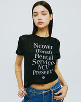 レンタルフォレストタイポクロップニット/RENTAL FOREST TYPO CROP KNIT-BLACK