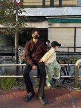 ニードUハーフジップアップニット