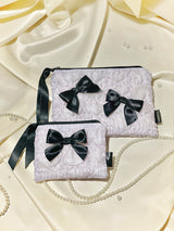 Glossy Organza Ribbon Zip-pouch (M)