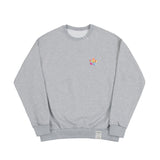 [UNISEX] Tie die flower dot smile white clip sweatshirt (6686421057654)