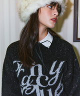 [NF] BLUNT LETTERING LOGO KNIT (BLACK)_F23ZB261