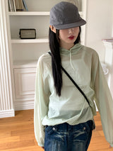 Toric nylon windbreaker string long sleeve hooded sweatshirt