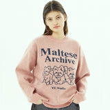 マルチーズアーカイブライングラフィックニット / Maltese archive line graphics knit