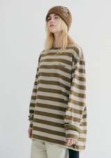ワッペンロングスリーブ / BSR2223FWPO085 BS WAPPEN LONG SLEEVE KHAKI STRIPE